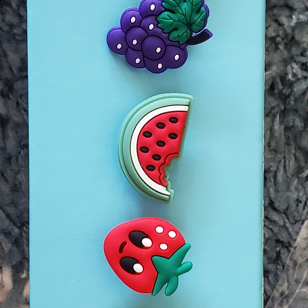 Fruit croc charms , croc bag charms silicone charm Bracelet these are new